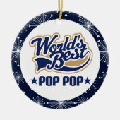 Weihnachtsgeschenk PopPop Großvater-(Welten am Keramik Ornament (Vorne)