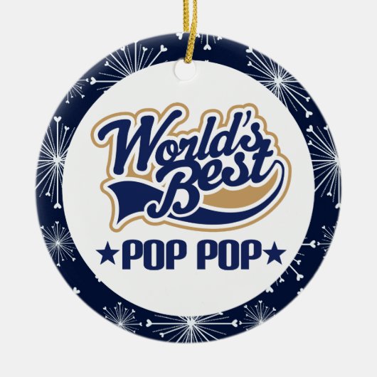 Weihnachtsgeschenk PopPop Großvater-(Welten am Keramik Ornament (Vorne)