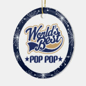 Weihnachtsgeschenk PopPop Großvater-(Welten am Keramik Ornament (Links)