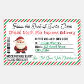 Weihnachtsgeschenk Poststicker Nordpol Lieferung Rechteckiger Aufkleber (Vorderseite)
