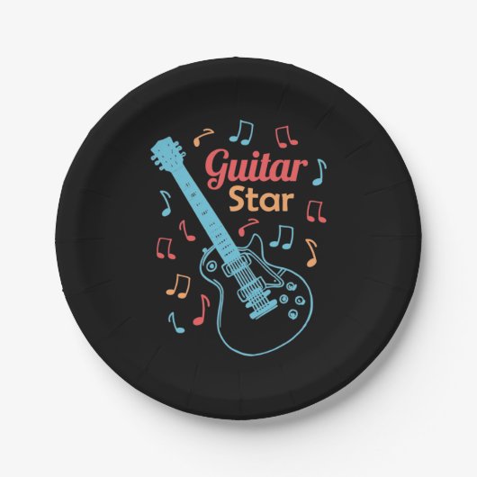 Weihnachtsgeschenk | Proud Guitarrist Star Pappteller (Vorderseite)