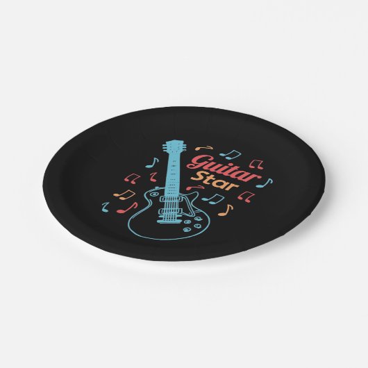 Weihnachtsgeschenk | Proud Guitarrist Star Pappteller (Schrägansicht)