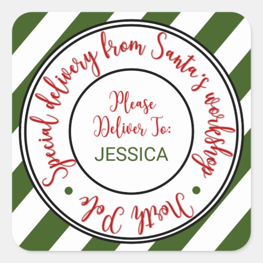 Weihnachtsgeschenk Quadratischer Aufkleber (Vorderseite)