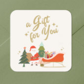 Weihnachtsgeschenk Quadratischer Aufkleber