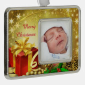 Weihnachtsgeschenk Rahmen-Ornament Silber (Rechts)