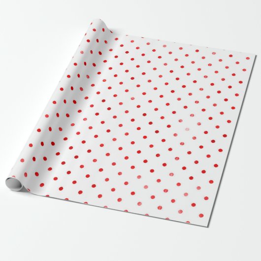 Weihnachtsgeschenk Red Polka Dot Modernes Geschenk Geschenkpapier (Ungerollt)