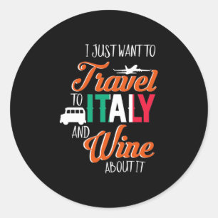 Weihnachtsgeschenk Reise nach Italien und schwär Runder Aufkleber