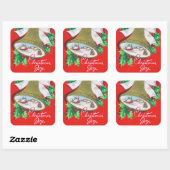 Weihnachtsgeschenk-Retro-Glocken Weihnachtsaufkleb Quadratischer Aufkleber (Blatt)