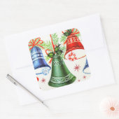 Weihnachtsgeschenk-Retro-Glocken Weihnachtsaufkleb Quadratischer Aufkleber (Umschlag)
