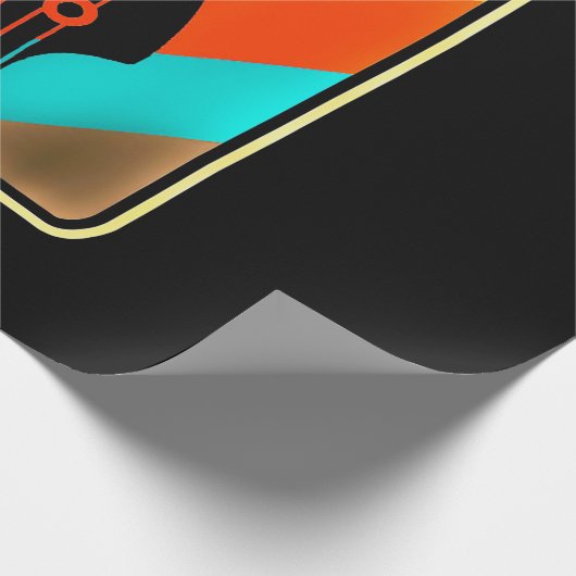 Weihnachtsgeschenk | Retro Vintag Guitar Player Geschenkpapier (Ecke)