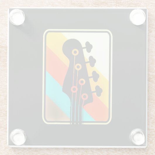 Weihnachtsgeschenk | Retro Vintag Guitar Player Glasuntersetzer (Rückseite)