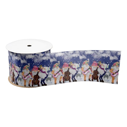 Weihnachtsgeschenk Ribbon Happy Gnome Music Band Satinband (Spule)