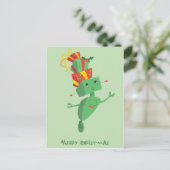 Weihnachtsgeschenk-Roboter Feiertagspostkarte (Stehend Vorderseite)