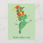Weihnachtsgeschenk-Roboter Feiertagspostkarte (Vorderseite)