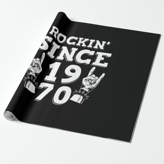 Weihnachtsgeschenk | Rockin Seit 1970 Geschenkpapier (Ungerollt)
