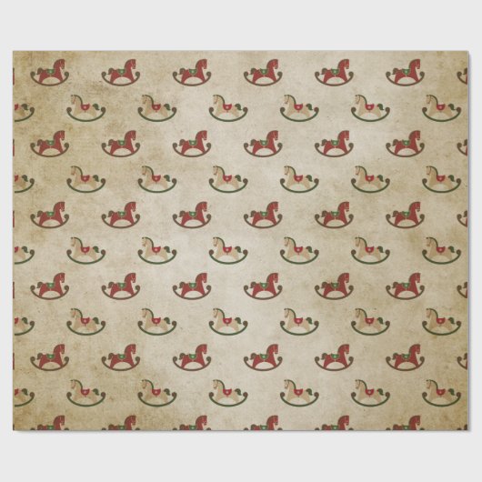 Weihnachtsgeschenk Rockpferd Gold Gold Geschenkpapier (Flach)