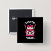 Weihnachtsgeschenk | Rockstar Princess Skull Button (Vorne & Hinten)