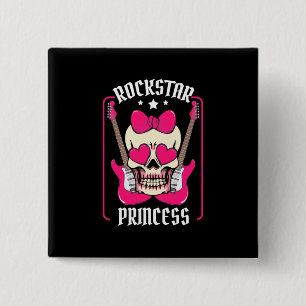 Weihnachtsgeschenk Rockstar Princess Skull Button