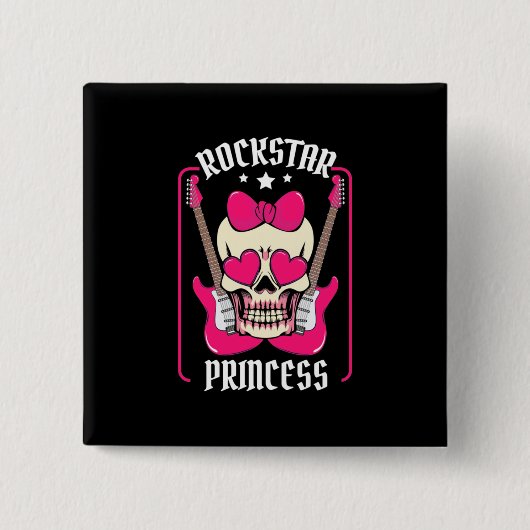 Weihnachtsgeschenk | Rockstar Princess Skull Button (Vorderseite)