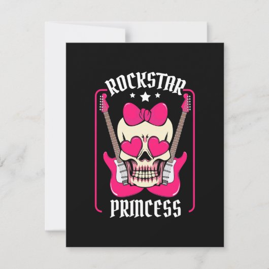 Weihnachtsgeschenk | Rockstar Princess Skull Dankeskarte (Vorderseite)