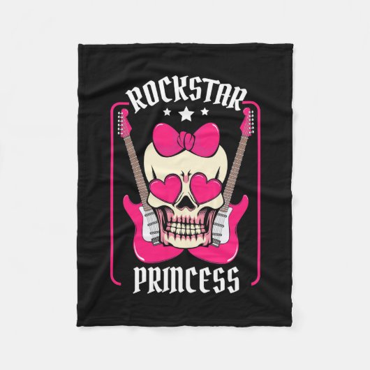 Weihnachtsgeschenk | Rockstar Princess Skull Fleecedecke (Vorderseite)