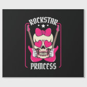 Weihnachtsgeschenk | Rockstar Princess Skull Geschenkpapier (Flach)