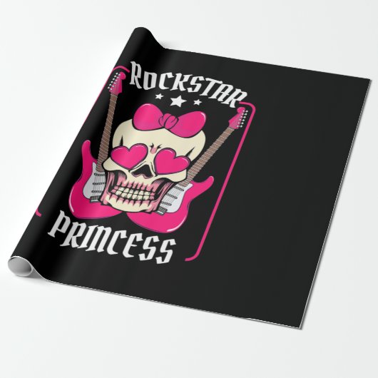 Weihnachtsgeschenk | Rockstar Princess Skull Geschenkpapier (Ungerollt)