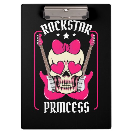 Weihnachtsgeschenk | Rockstar Princess Skull Klemmbrett (Vorderseite)