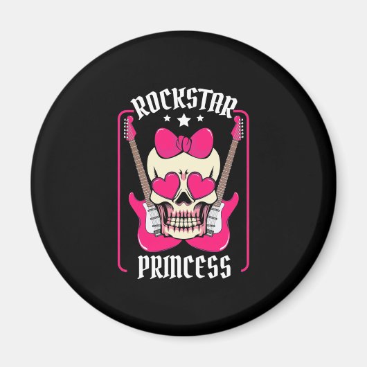 Weihnachtsgeschenk | Rockstar Princess Skull Magnet (Vorne)