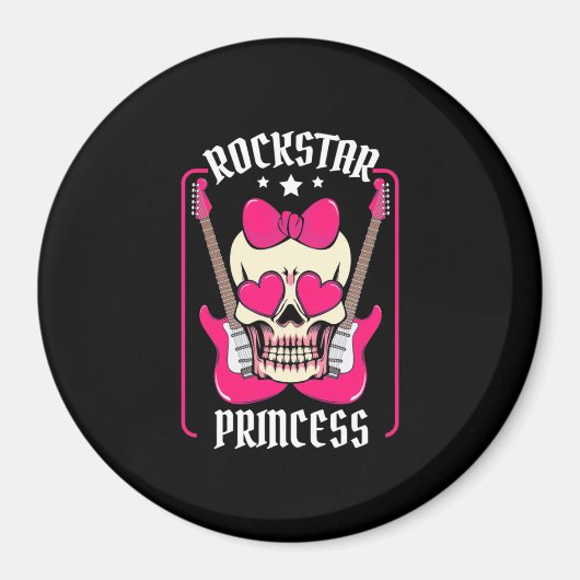 Weihnachtsgeschenk | Rockstar Princess Skull Magnet (Vorne)