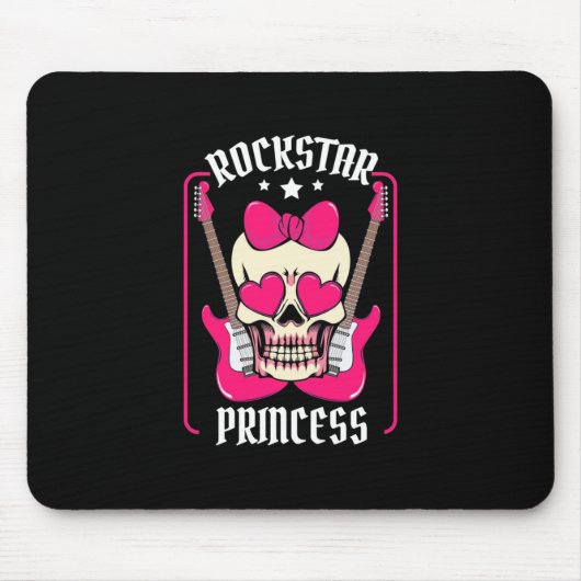 Weihnachtsgeschenk | Rockstar Princess Skull Mousepad (Vorne)
