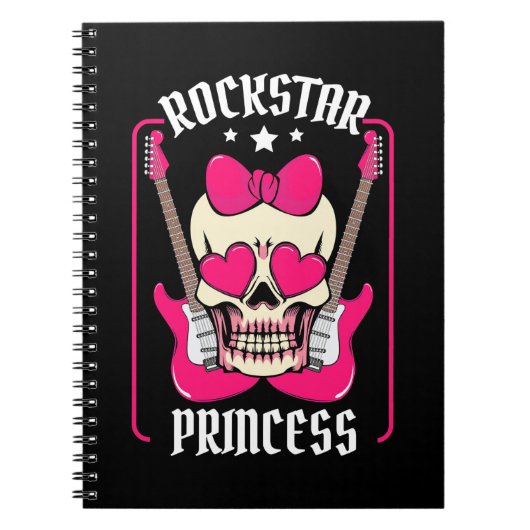 Weihnachtsgeschenk | Rockstar Princess Skull Notizblock (Vorderseite)