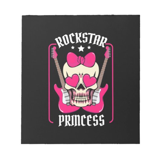 Weihnachtsgeschenk | Rockstar Princess Skull Notizblock (Vorderseite)