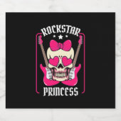 Weihnachtsgeschenk | Rockstar Princess Skull Schaumweinetikett (Einzelnes Label)