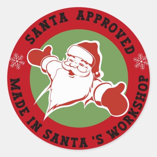 Weihnachtsgeschenk rot runder aufkleber (Vorderseite)