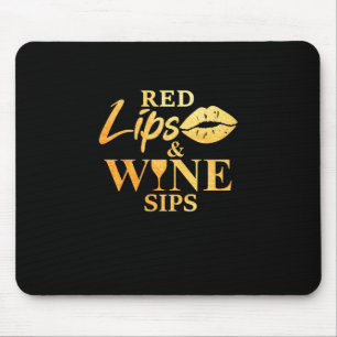 Weihnachtsgeschenk Rote Lippen und Wein Schlückc Mousepad