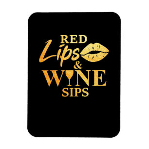 Weihnachtsgeschenk Rote Lippen und Wein Schlucke Magnet