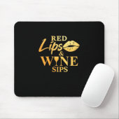 Weihnachtsgeschenk | Rote Lippen und Weinstöcke Mousepad (Mit Mouse)