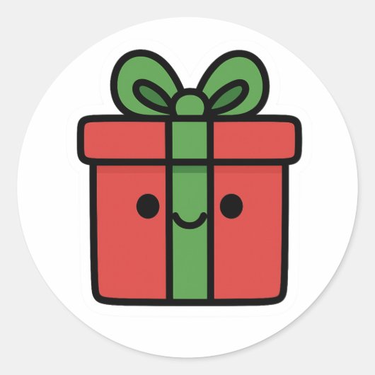 Weihnachtsgeschenk Runder Aufkleber (Vorderseite)