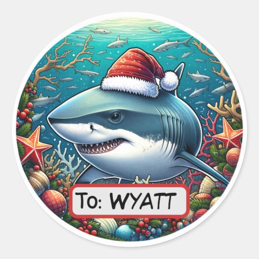 Weihnachtsgeschenk Runder Aufkleber (Vorderseite)