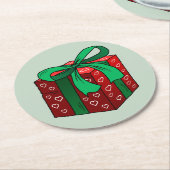 Weihnachtsgeschenk Runder Pappuntersetzer (Angewinkelt)