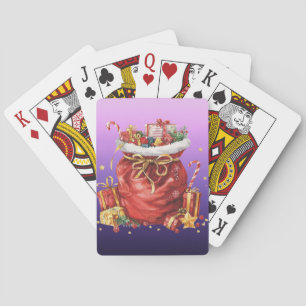 Weihnachtsgeschenk Sack mit Geschenken Spielkarten