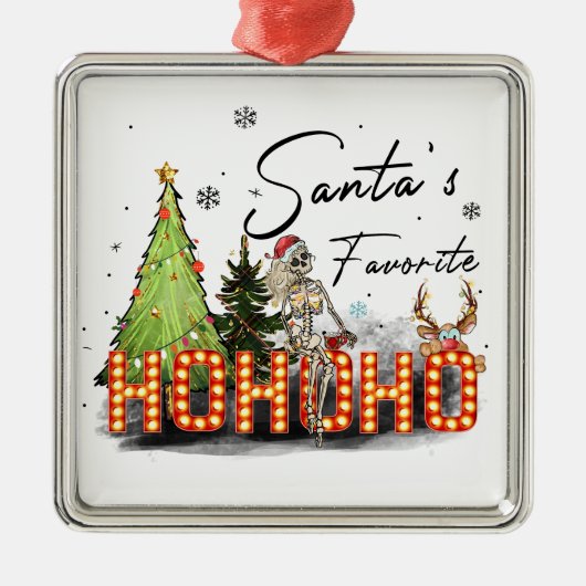 Weihnachtsgeschenk Santa Favorite Ho Ho Ho Ornament Aus Metall (Vorne)