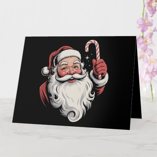 Weihnachtsgeschenk Santa Retro Vintag Karte (Orchidee)