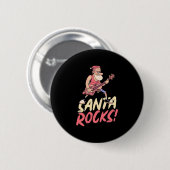 Weihnachtsgeschenk | Santa Rocks Guitar Button (Vorne & Hinten)