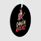 Weihnachtsgeschenk | Santa Rocks Guitar Ornament (Vorderseite)