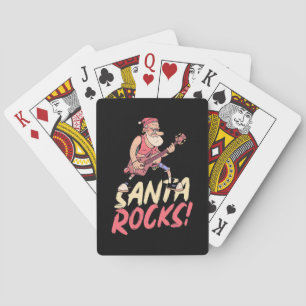 Weihnachtsgeschenk Santa Rocks Guitar Spielkarten