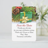 Weihnachtsgeschenk Save the Date (Stehend Vorderseite)
