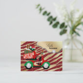 Weihnachtsgeschenk-Schmuck-Goldroter Zebra-Glitzer Visitenkarte (Stehend Vorderseite)