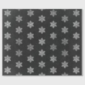 Weihnachtsgeschenk Schneeflocken Schwarzes Silber Geschenkpapier (Flach)